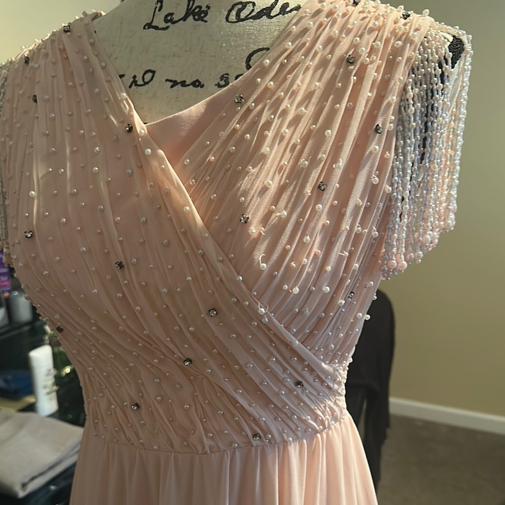 Elegant Pink Beaded Dress